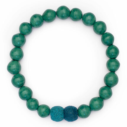 Cannaregio mint opaque shining with blue beaded magnetic clasp kettenmacherin
