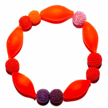 burano red murano glass necklace orange pink purple kettenmacherin