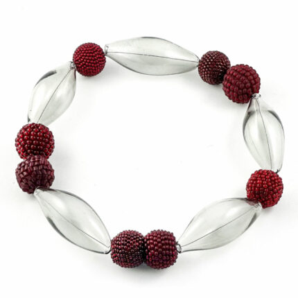 jewelry murano glass grey red Monica Nesseler