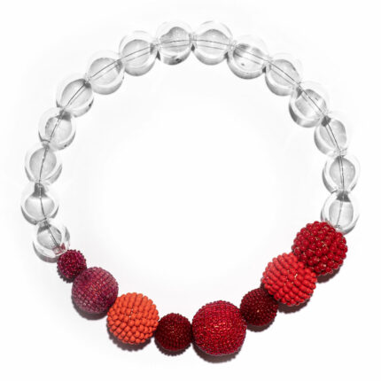 murano glass jewelry necklace transparent glass red Monica Nesseler