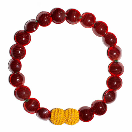 red murano glass lense necklace jewelry Monica Nesseler