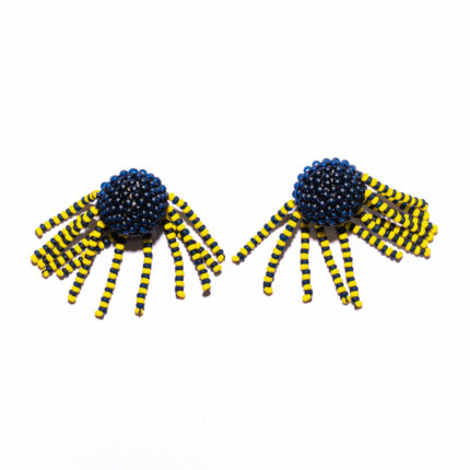 blue yellow earrings murano glass Monica Nesseler