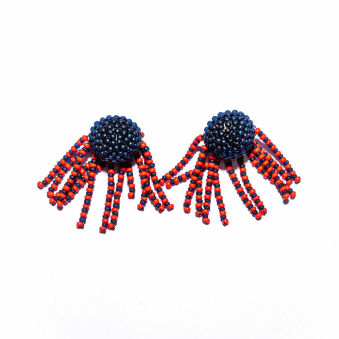 contemporary earrings red blue murano glass Kettenmacherin Monica Nesseler