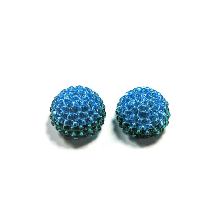 contemporary glass jewelry earrings blue green Monica Nesseler