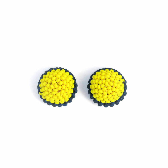 yellow blue earrings glass jewellery Monica Nesseler