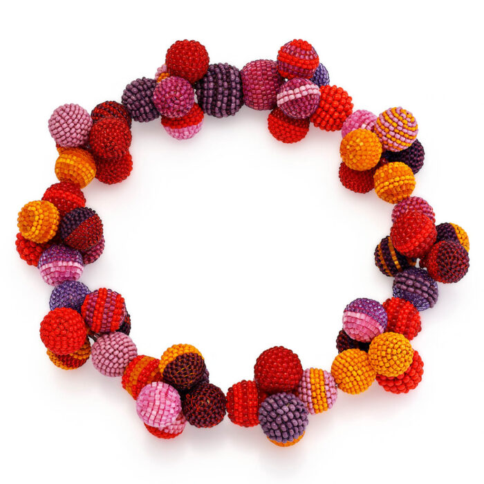 Sommer Kette Murano Glas Sommerfarben rot orange rosa Halskette Monica Nesseler