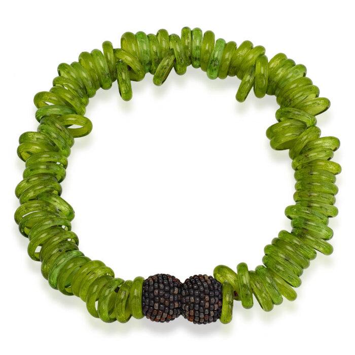 glass rings necklace green jewelry germany